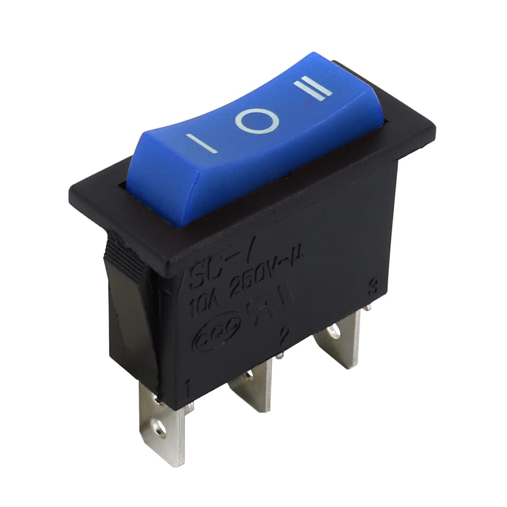 Клавишный переключатель SC-7 3с ON-OFF-ON синий